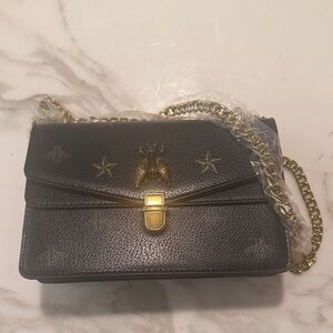 Elegant Black Designer Inspired Crossbody Bag